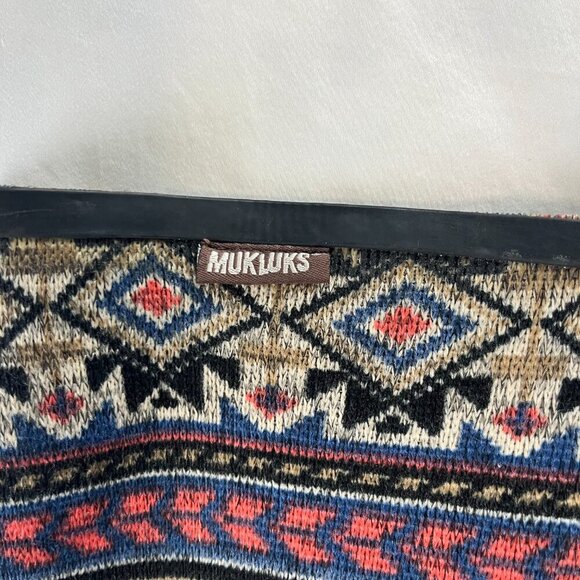 Muk Luks Aubrey Knit Rubber Tall Rain Boots Southwestern Stripe | Size 10 - Picture 2 of 6